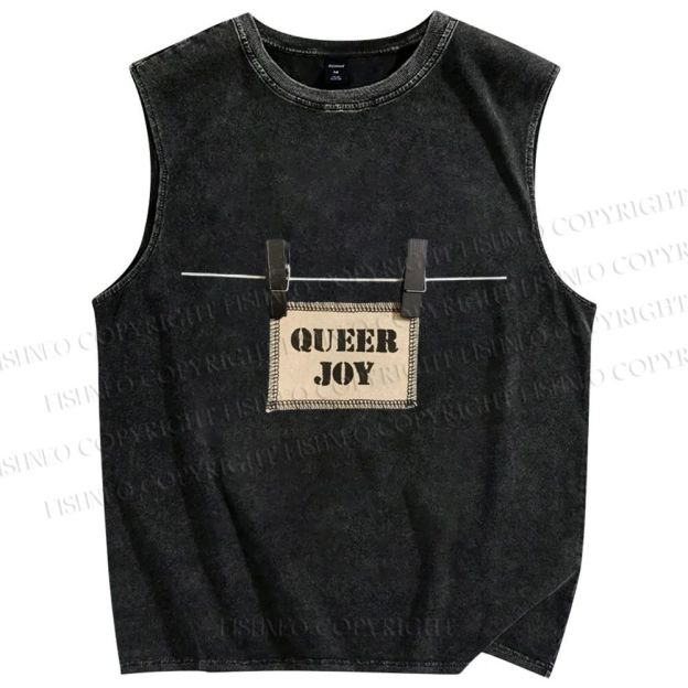 Unisex Pride Queer Joy Printed Washed Tank Top
