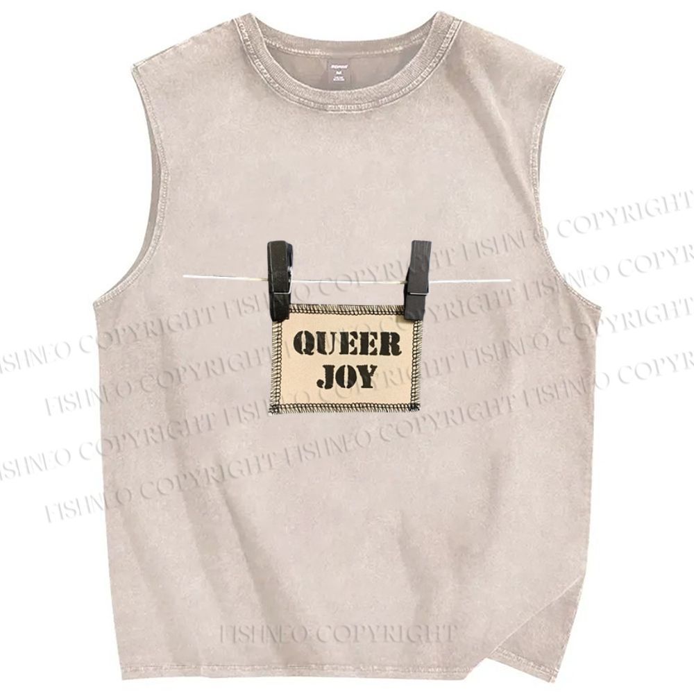 Unisex Pride Queer Joy Printed Washed Tank Top