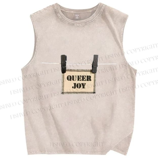 Unisex Pride Queer Joy Printed Washed Tank Top