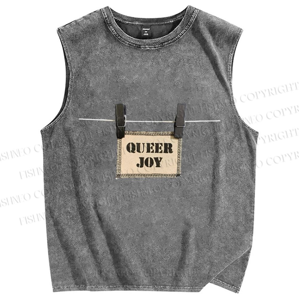 Unisex Pride Queer Joy Printed Washed Tank Top