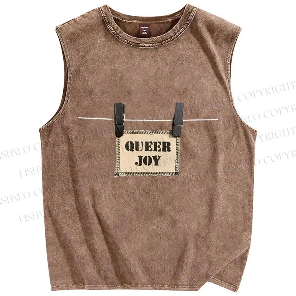 Unisex Pride Queer Joy Printed Washed Tank Top