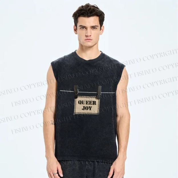 Unisex Pride Queer Joy Printed Washed Tank Top