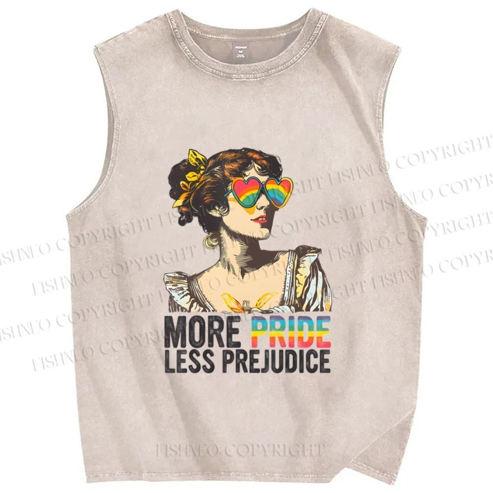 Unisex More Pride Less Prejudice Printed Washed Tank Top