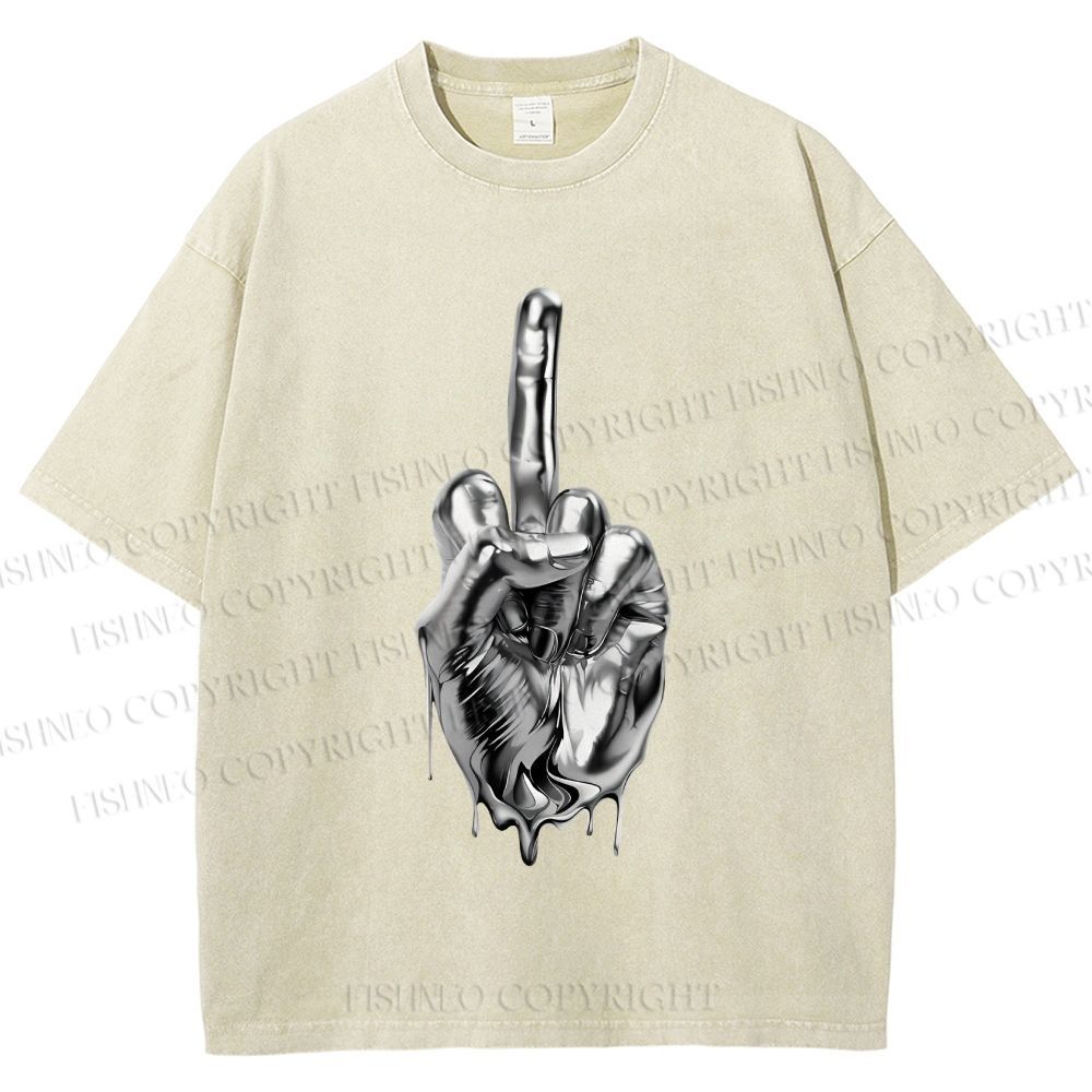 Unisex Hajime Sorayama Style Hand Printed Washed Tee