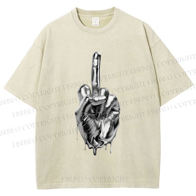 Unisex Hajime Sorayama Style Hand Printed Washed Tee