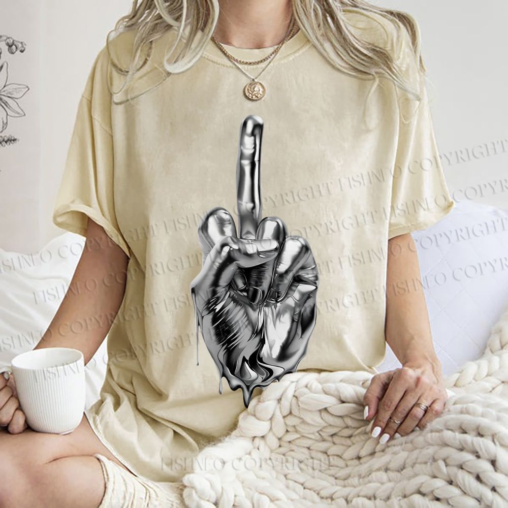 Unisex Hajime Sorayama Style Hand Printed Washed Tee