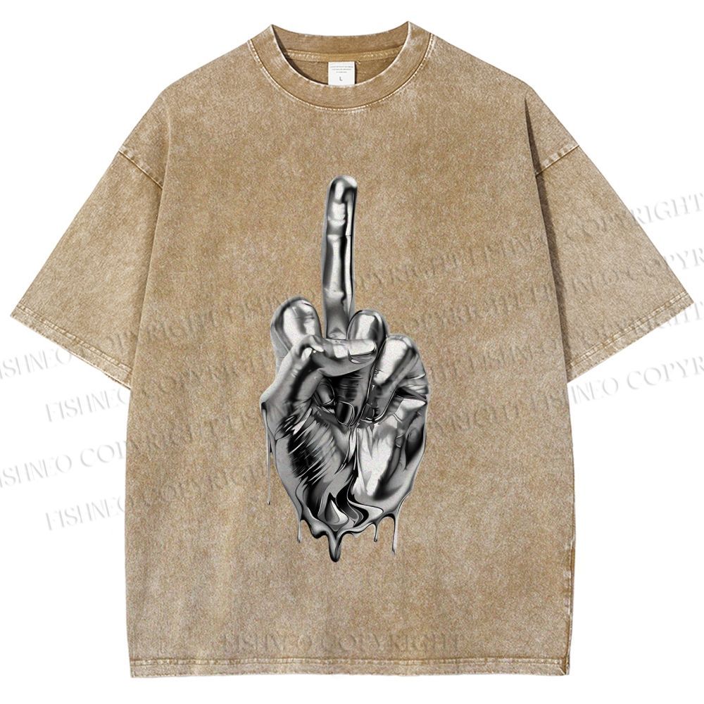 Unisex Hajime Sorayama Style Hand Printed Washed Tee