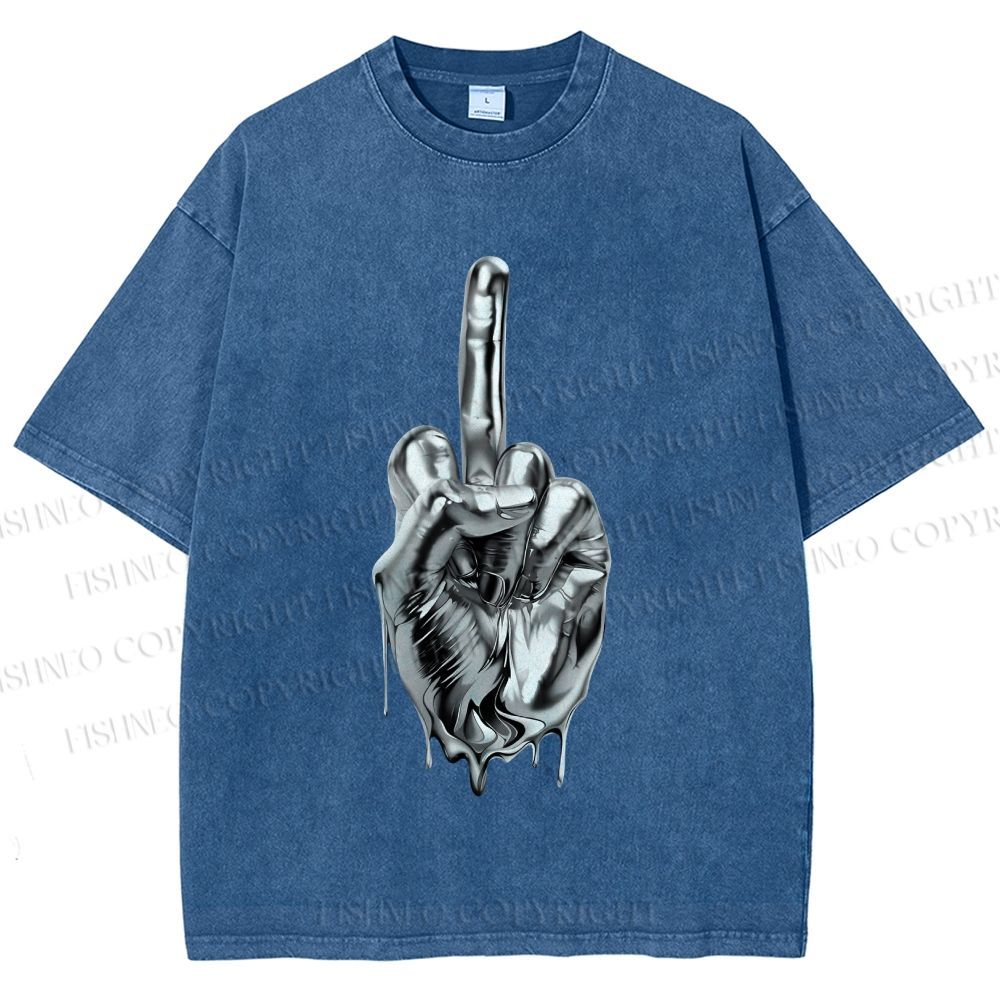 Unisex Hajime Sorayama Style Hand Printed Washed Tee