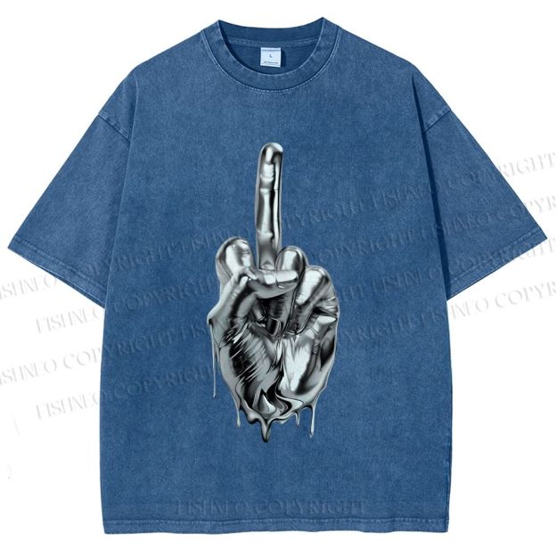 Unisex Hajime Sorayama Style Hand Printed Washed Tee