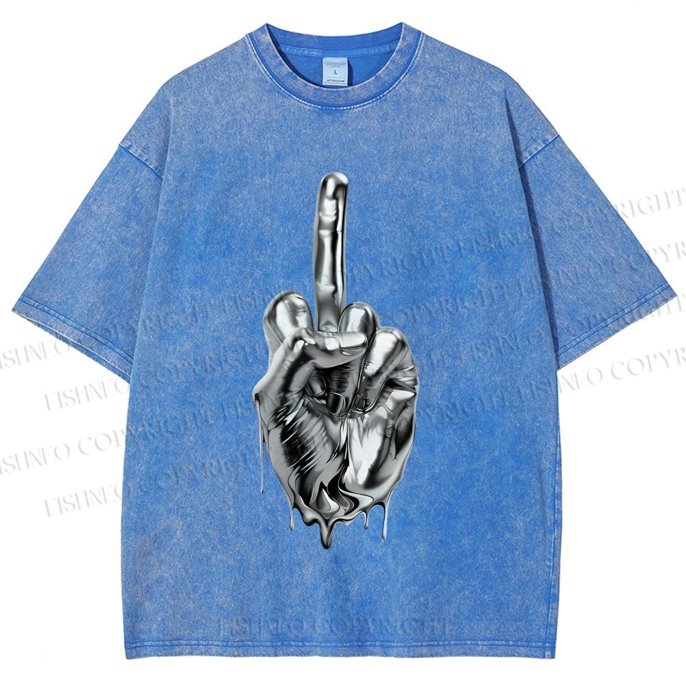 Unisex Hajime Sorayama Style Hand Printed Washed Tee