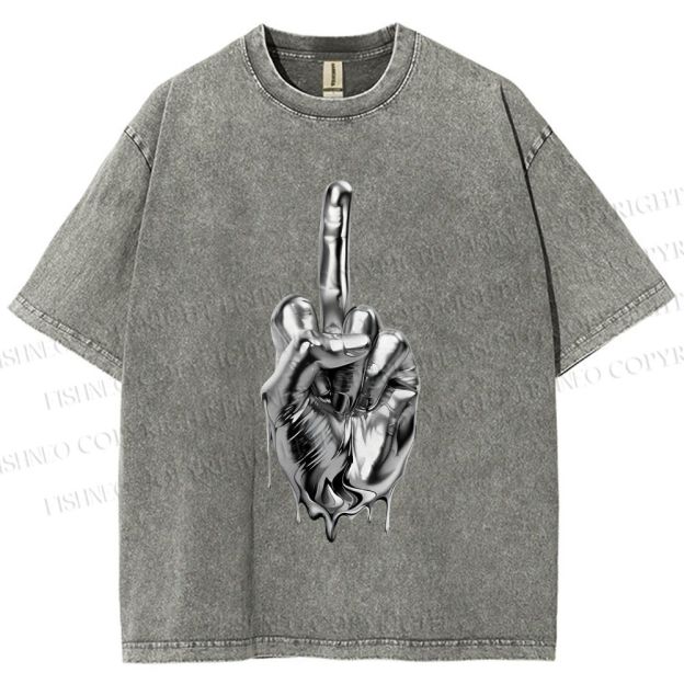 Unisex Hajime Sorayama Style Hand Printed Washed Tee