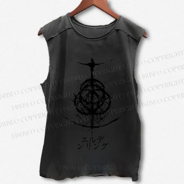 Unisex Elden Ring Printed Washed Tank Top