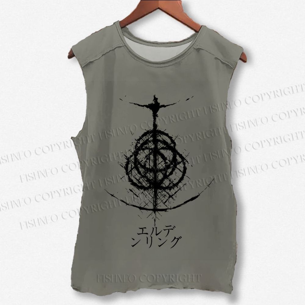 Unisex Elden Ring Printed Washed Tank Top