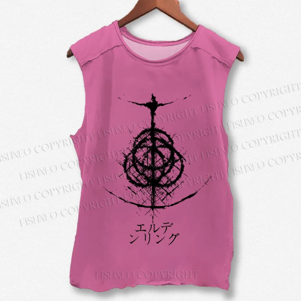 Unisex Elden Ring Printed Washed Tank Top