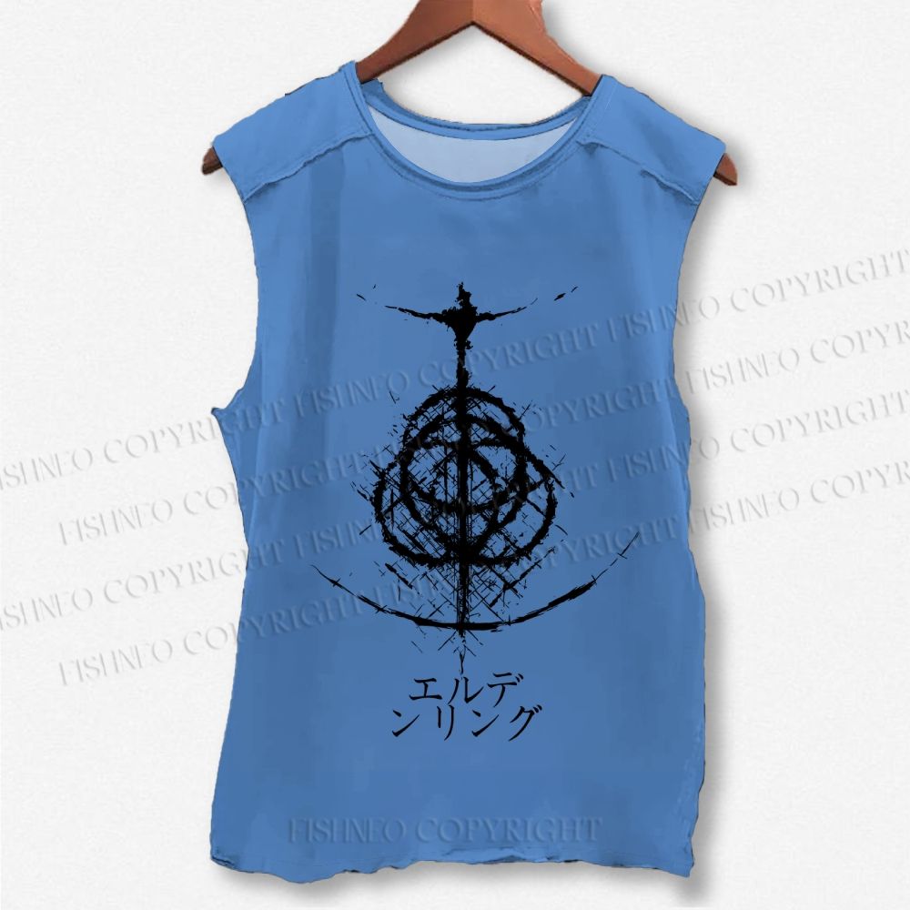Unisex Elden Ring Printed Washed Tank Top