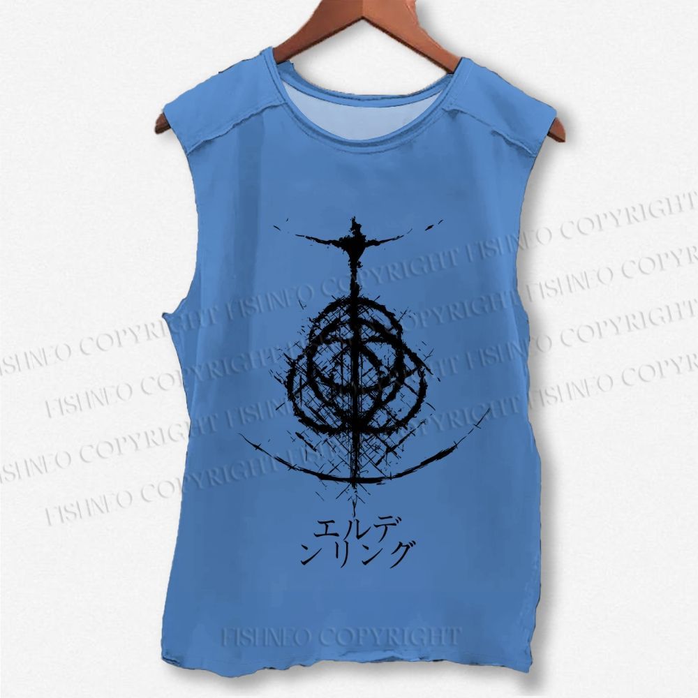 Unisex Elden Ring Printed Washed Tank Top