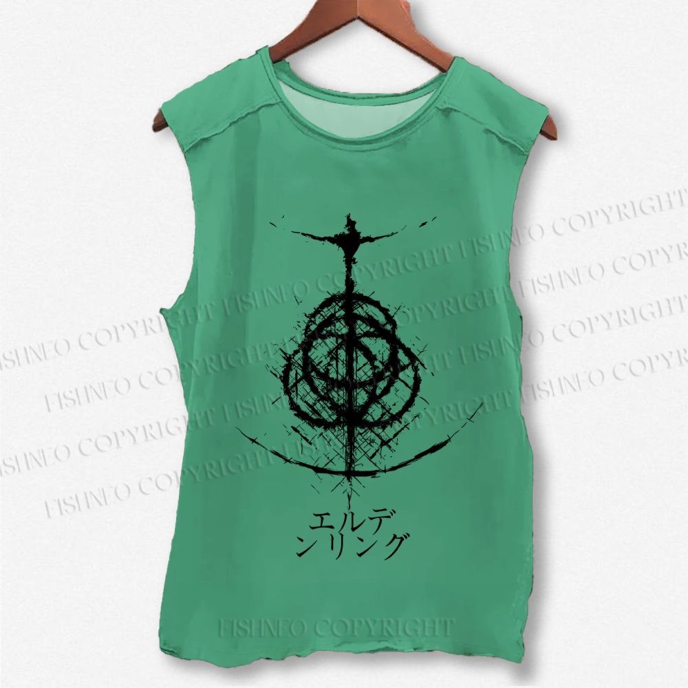 Unisex Elden Ring Printed Washed Tank Top