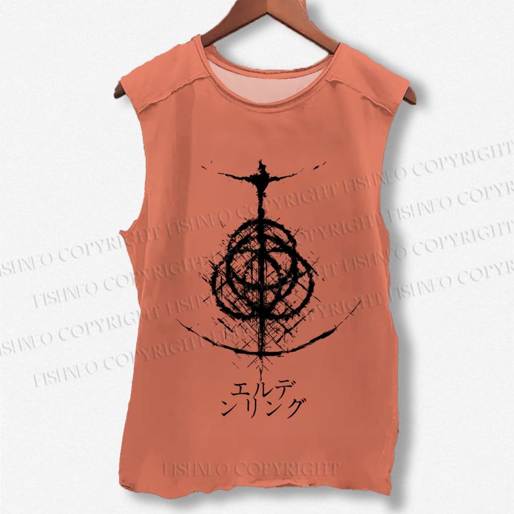 Unisex Elden Ring Printed Washed Tank Top