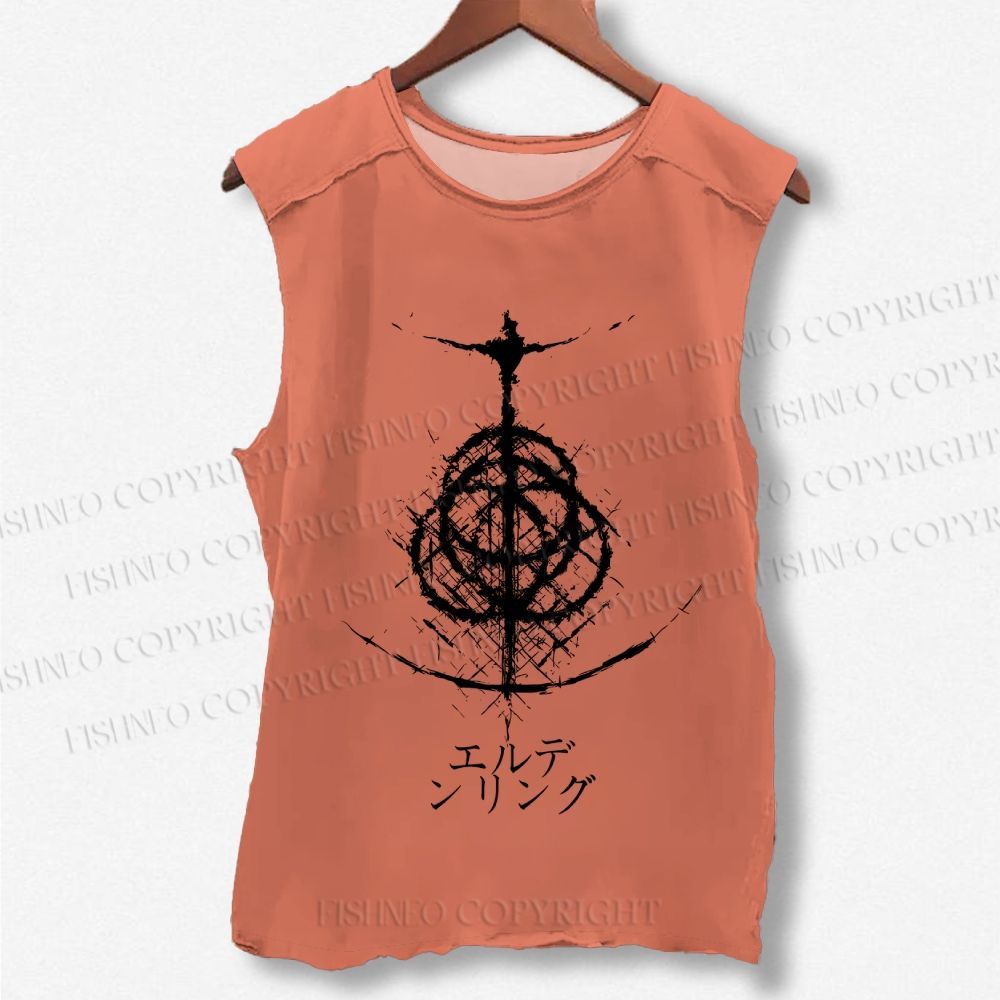 Unisex Elden Ring Printed Washed Tank Top