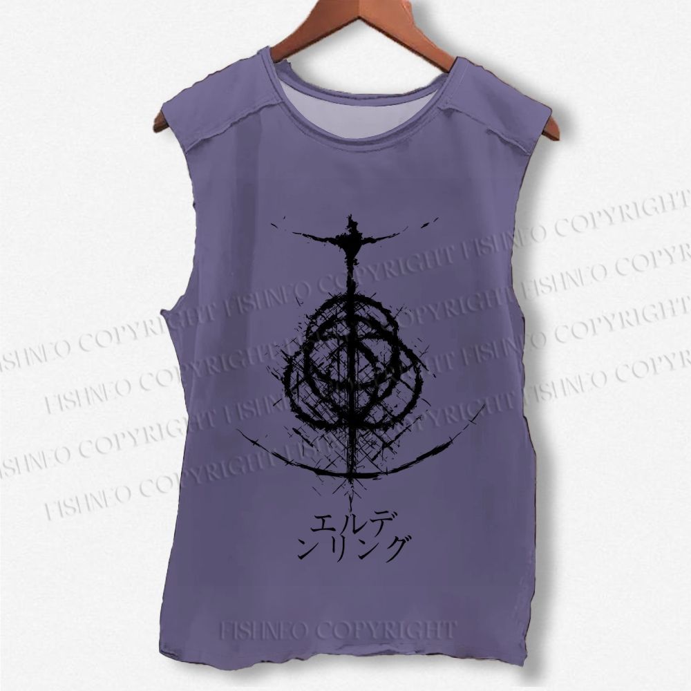 Unisex Elden Ring Printed Washed Tank Top