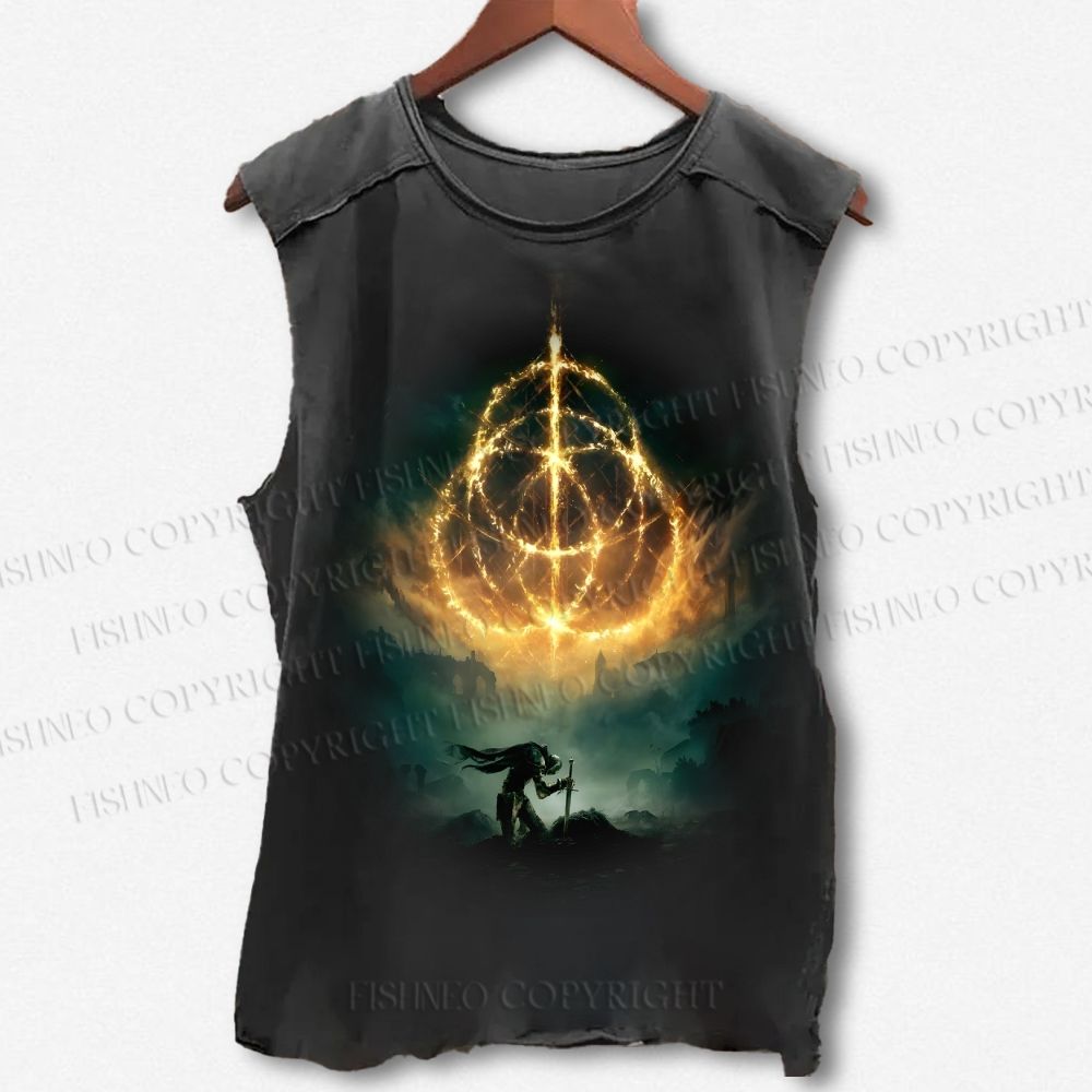 Unisex Elden Ring Printed Washed Tank Top