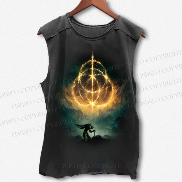 Unisex Elden Ring Printed Washed Tank Top