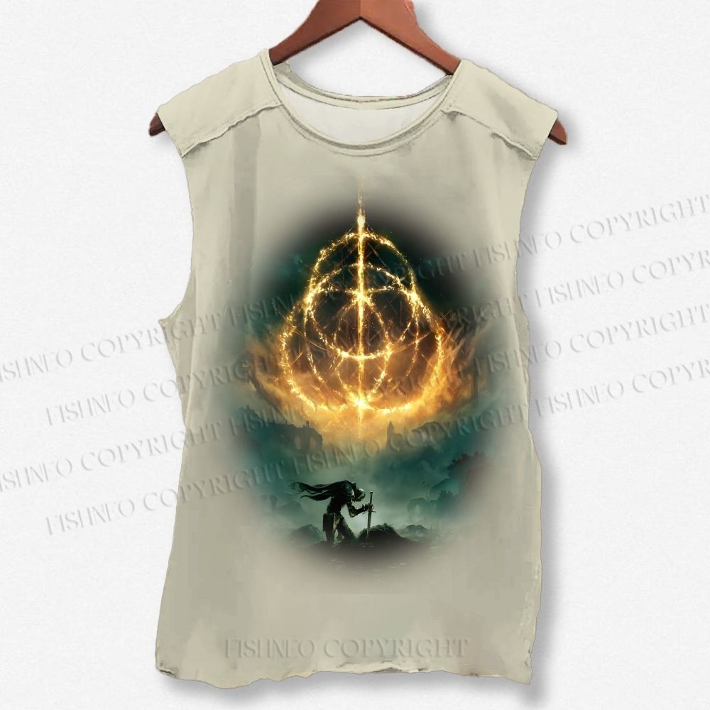 Unisex Elden Ring Printed Washed Tank Top