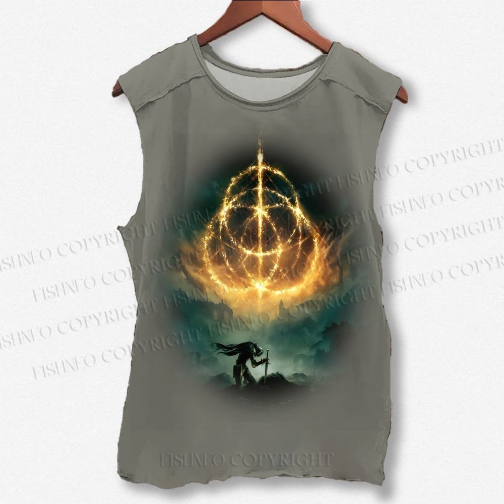 Unisex Elden Ring Printed Washed Tank Top