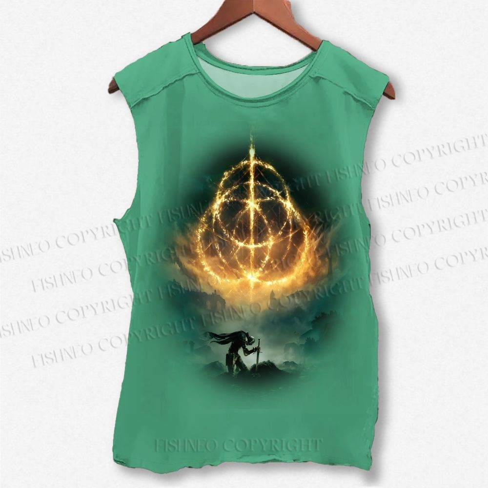 Unisex Elden Ring Printed Washed Tank Top