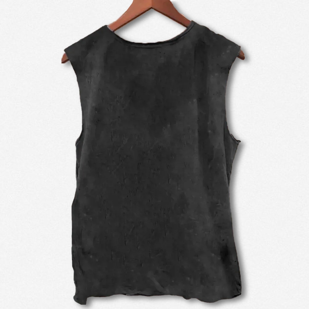 Unisex Flowers Yayoi Kusama Printed Washed Tank Top