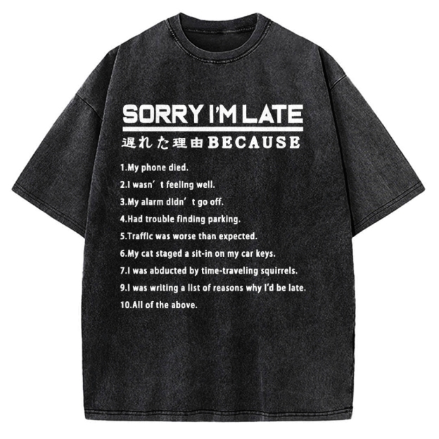 Reason For Being Late Vintage Washed T-shirt