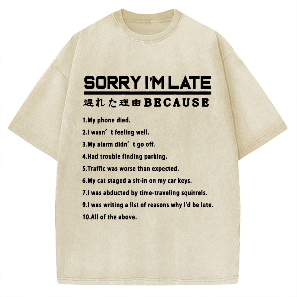 Reason For Being Late Vintage Washed T-shirt