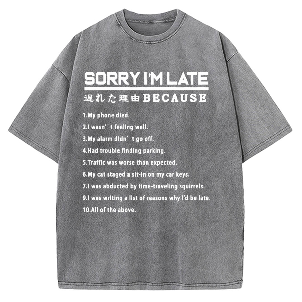 Reason For Being Late Vintage Washed T-shirt