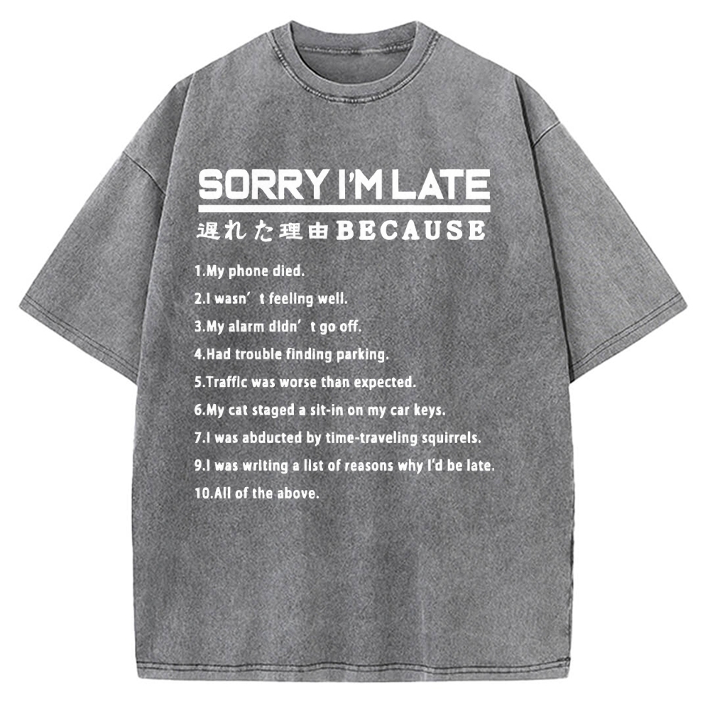 Reason For Being Late Vintage Washed T-shirt