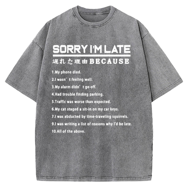 Reason For Being Late Vintage Washed T-shirt