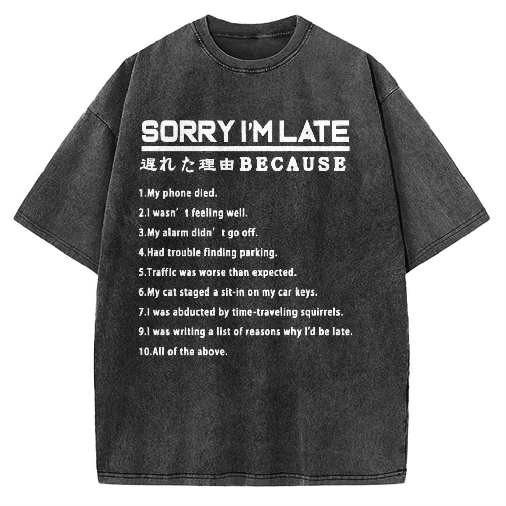 Reason For Being Late Vintage Washed T-shirt