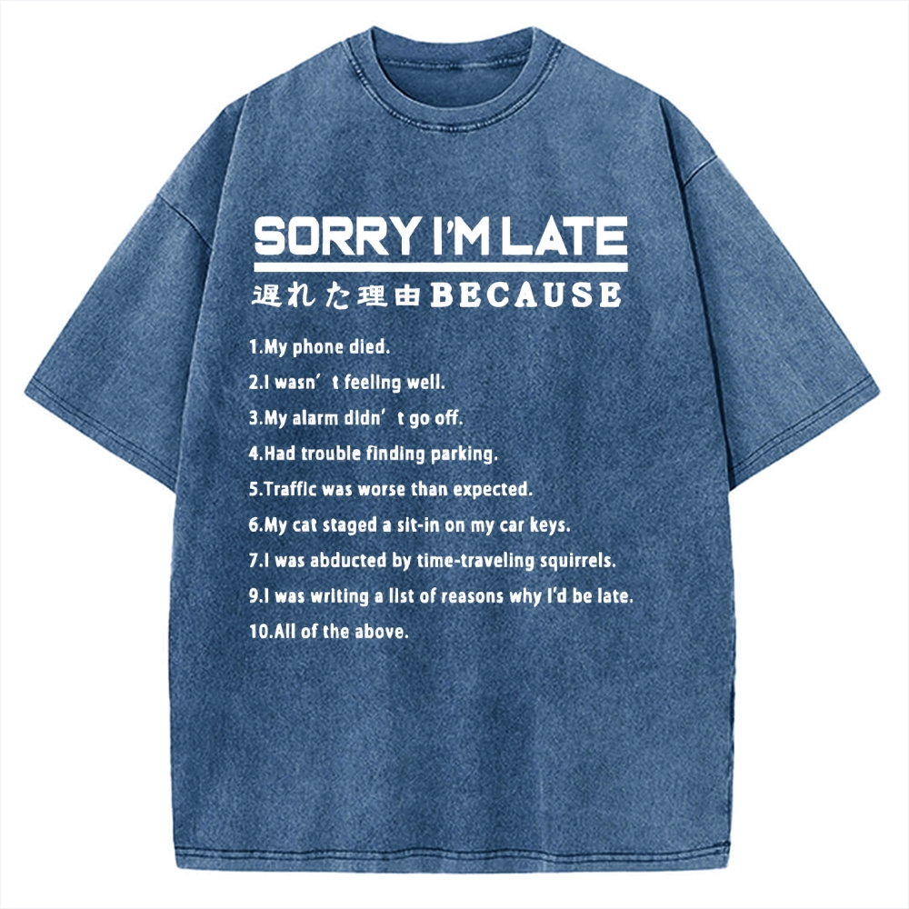 Reason For Being Late Vintage Washed T-shirt