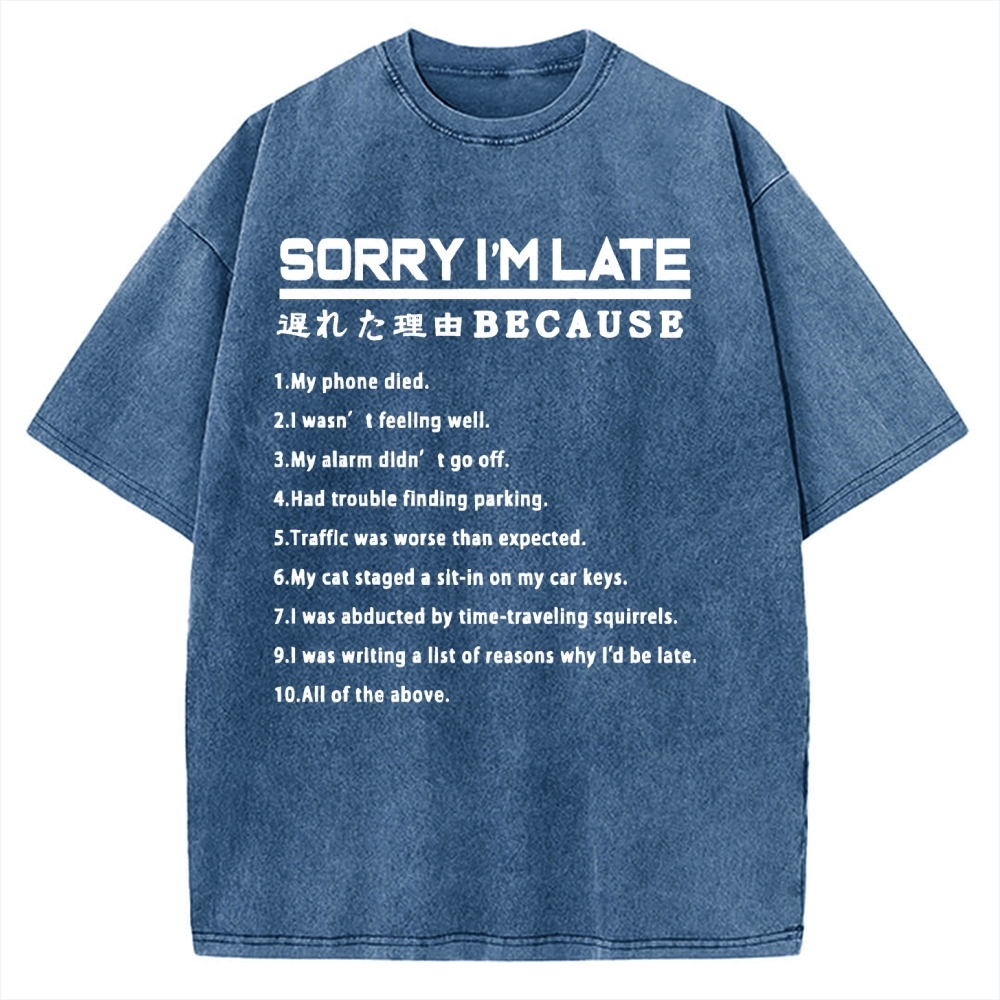 Reason For Being Late Vintage Washed T-shirt