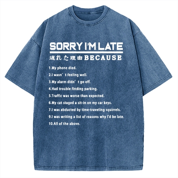Reason For Being Late Vintage Washed T-shirt