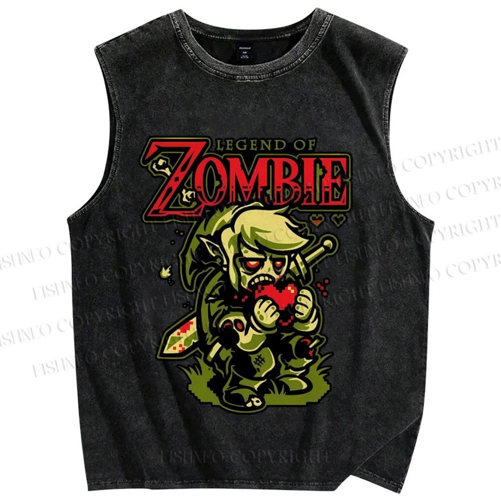 Unisex The Legend of Zelda Zombie Printed Washed Tank Top