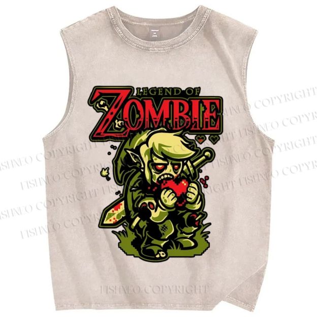Unisex The Legend of Zelda Zombie Printed Washed Tank Top