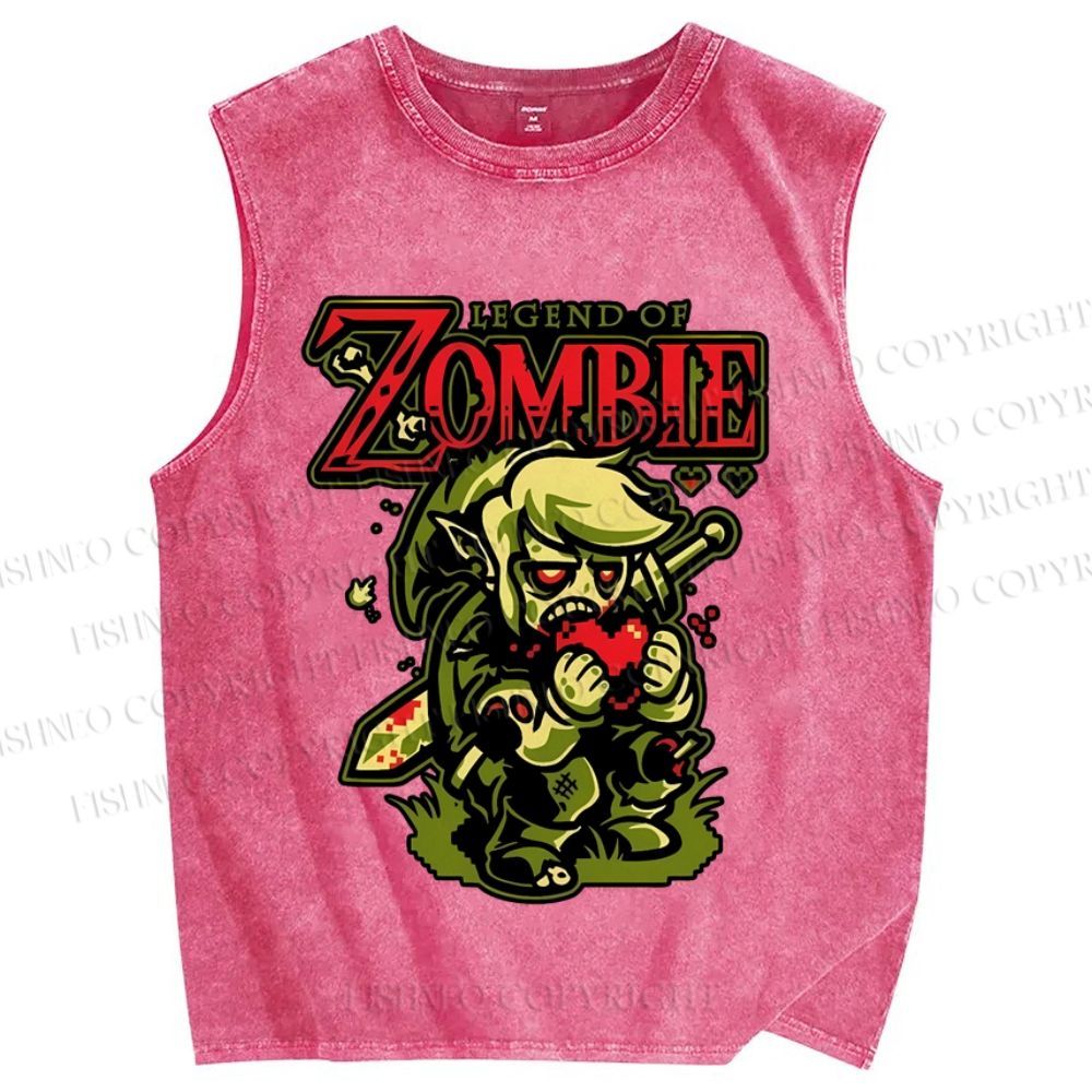 Unisex The Legend of Zelda Zombie Printed Washed Tank Top