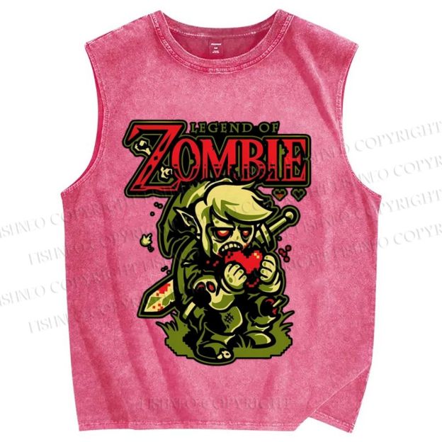 Unisex The Legend of Zelda Zombie Printed Washed Tank Top