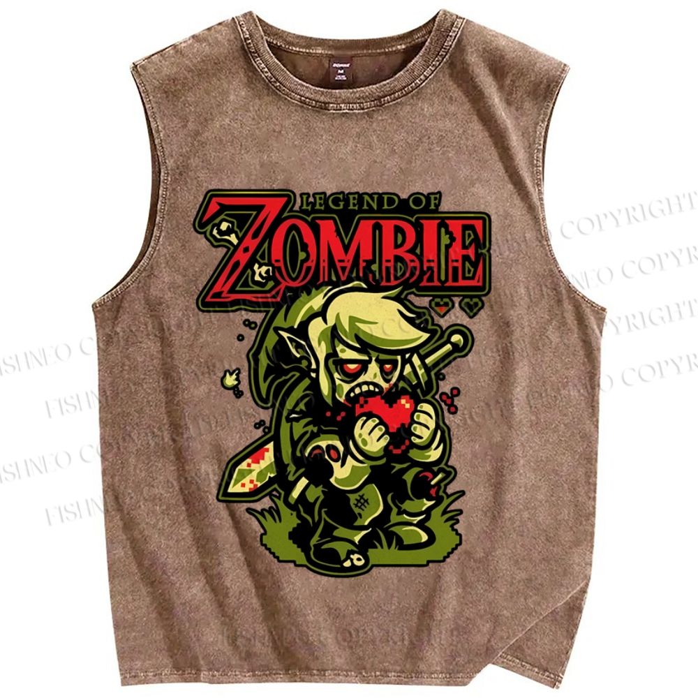 Unisex The Legend of Zelda Zombie Printed Washed Tank Top