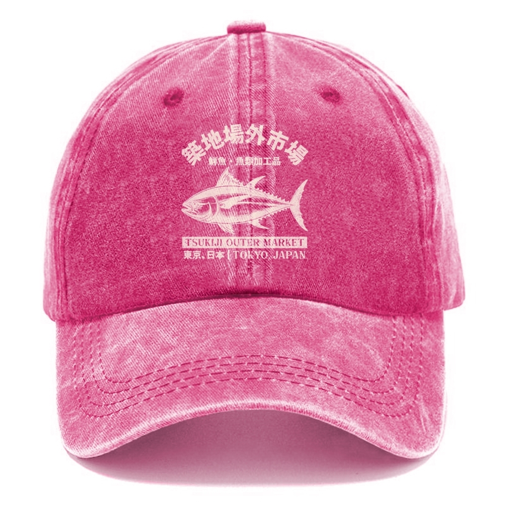  Japan Tsukiji Fish Market Washed Cap