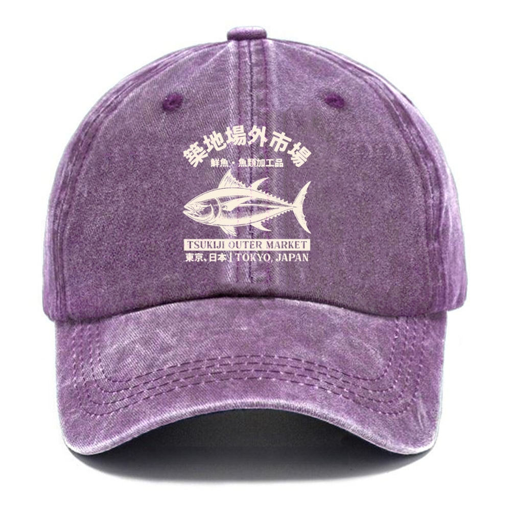  Japan Tsukiji Fish Market Washed Cap