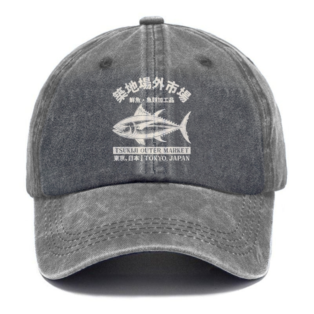  Japan Tsukiji Fish Market Washed Cap