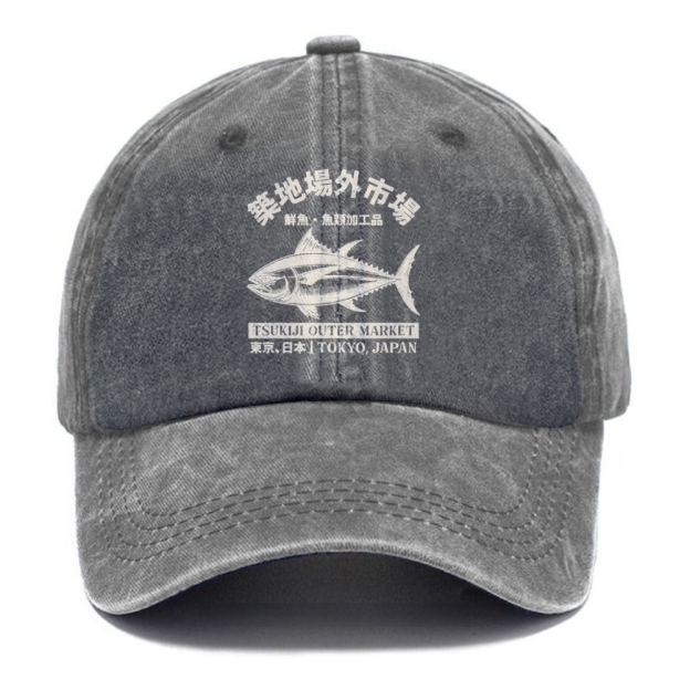  Japan Tsukiji Fish Market Washed Cap