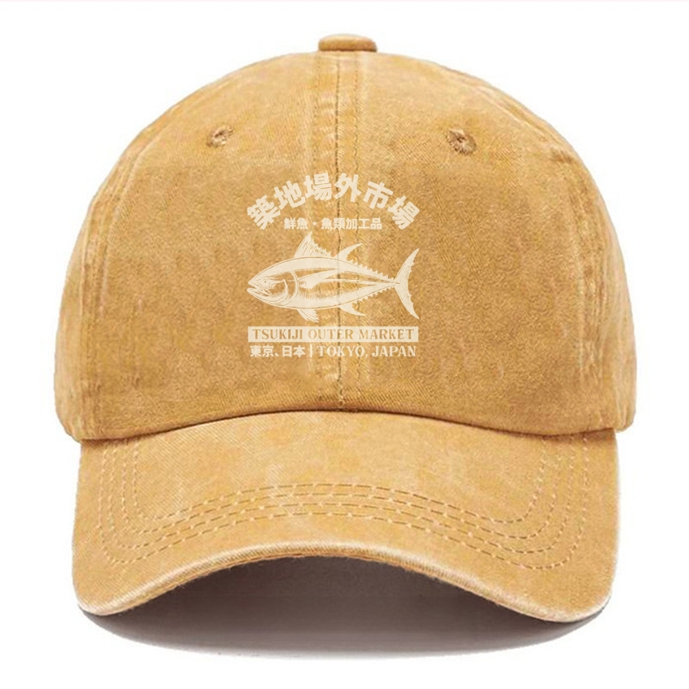  Japan Tsukiji Fish Market Washed Cap