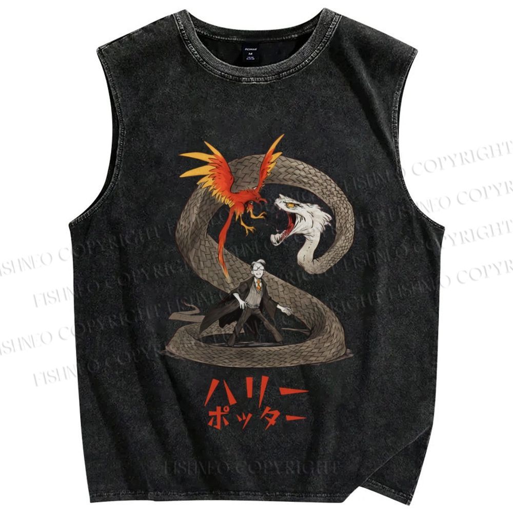 Unisex Harry Potter Printed Washed Tank Top
